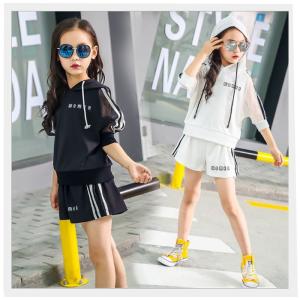 キッズ 子供服 女の子 ベビー セットアップ 3本ライントップス＆ワンポイントロゴショートパンツ セット