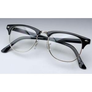 伊達メガネ メンズ マットブラック 鼻あて 付き つや消し 新品 眼鏡