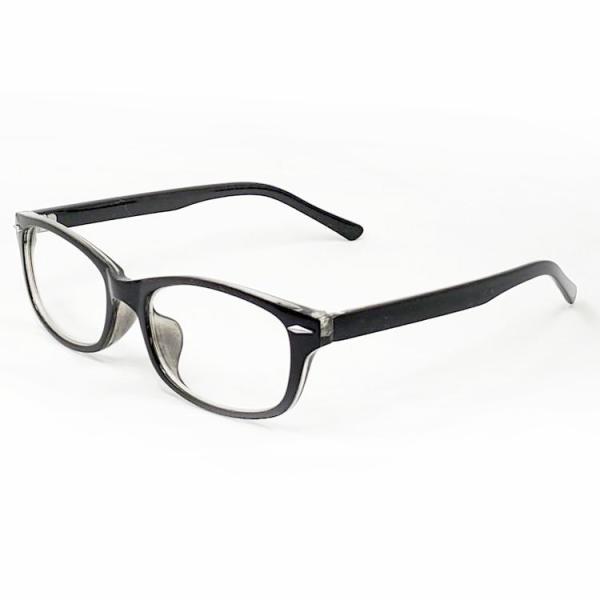 ダテメガネ メンズ UVカット ブラック 細め ウェリントン 新品 黒 クリアーレンズ