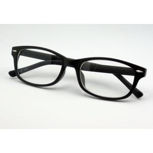 ダテメガネ メンズ UVカット マットブラック 細め ウェリントン 新品 / 黒 ブラック クリアー...