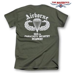 THE MAVERICKS Tシャツ ミリタリー 半袖 メンズ エアボーン パラシュート部隊 ビンテ...