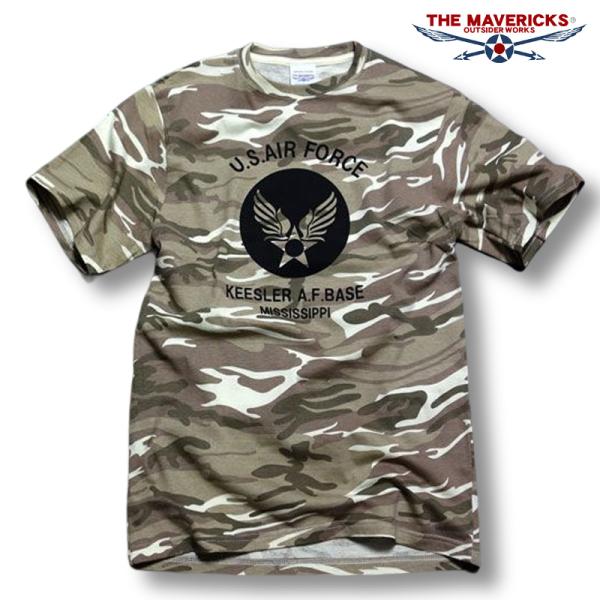 Tシャツ メンズ 半袖 デザート カモフラージュ 迷彩 ミリタリー Tシャツ USAF/ブラウン カ...