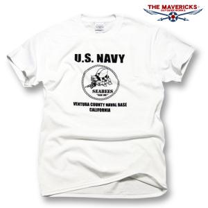 ミリタリー 半袖 Tシャツ メンズ 米海軍 SeaBees 蜂モデル THE MAVERICKS ブランド 白 ホワイト｜GeneralStore YONEYA