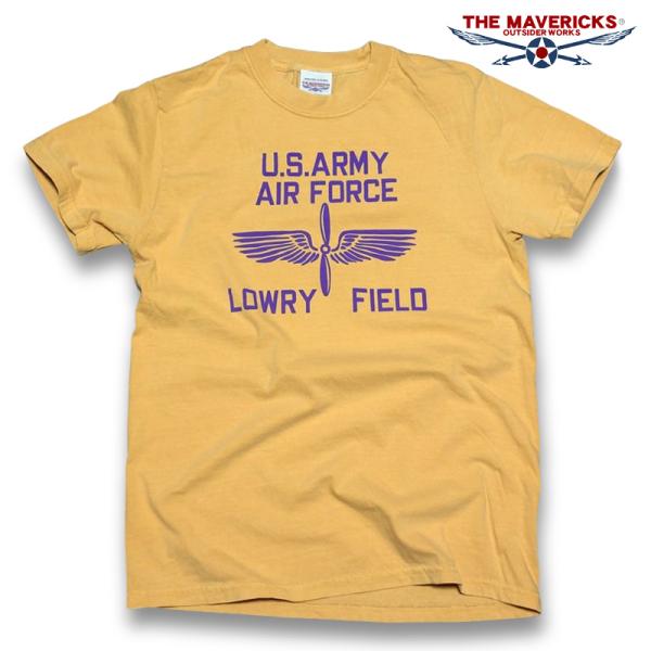 Tシャツ メンズ 半袖 後染め ビンテージ加工 ミリタリー LOWRY FIELD ARMYエアフォ...