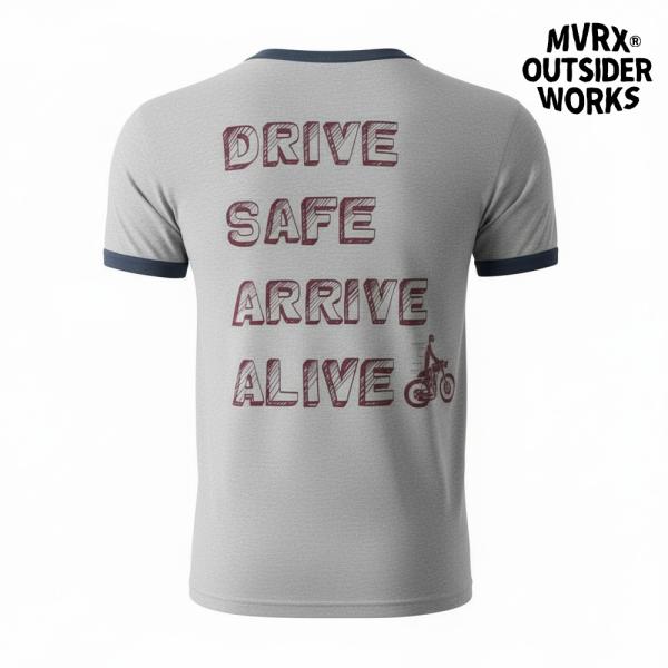 トリム Tシャツ 半袖 メンズ バイク MVRX ブランド DRIVE SAFE モデル グレー ネ...