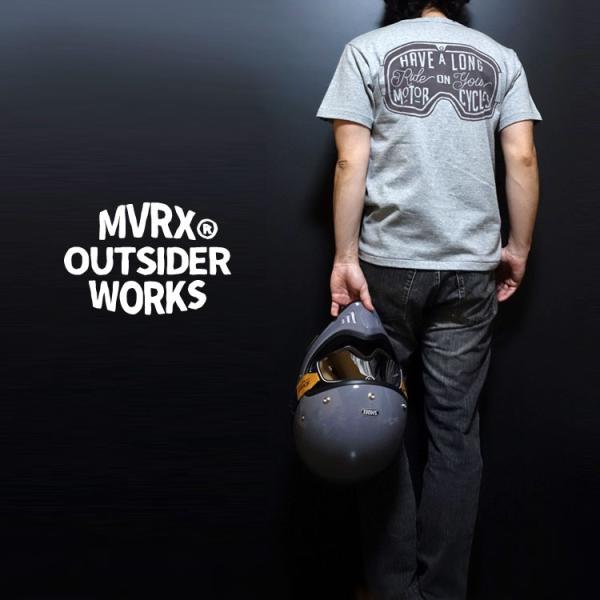 ヘンリーネック Tシャツ 半袖 メンズ バイク モトクロス MVRX ブランド GOGGLE モデル...