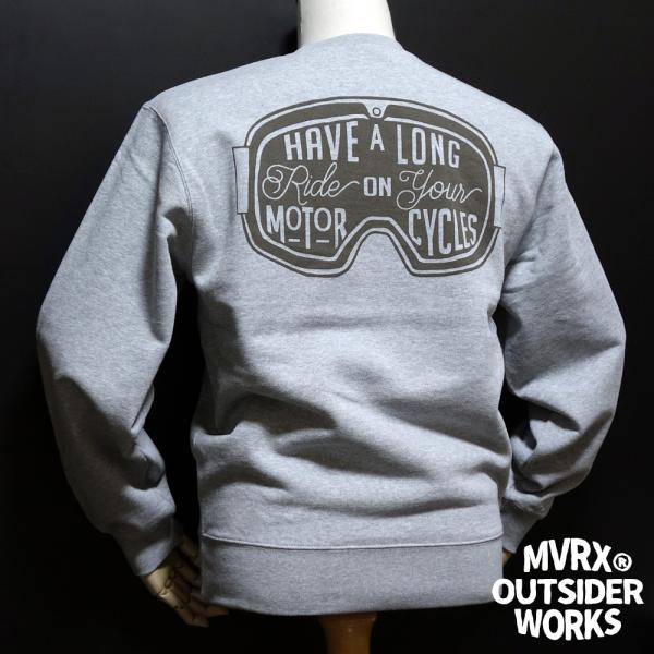 スウェット トレーナー メンズ MVRX ブランド 裏パイル GOGGLE モデル 杢グレー