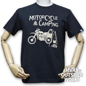 Tシャツ 半袖 メンズ MVRX ブランド MOTO CAMP モデル バイク キャンプ / ブラック 黒｜GeneralStore YONEYA