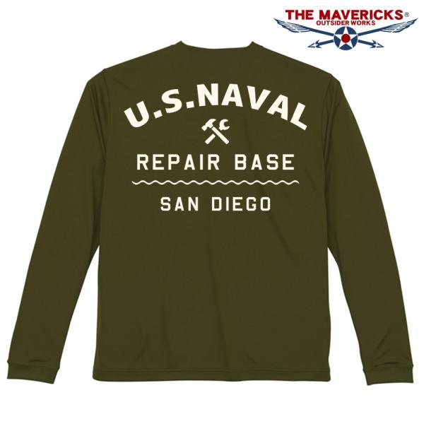 水陸両用 ラッシュガード にも使える メンズ 長袖 ドライ 速乾 Tシャツ 米海軍 REPAIR B...