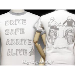 トリム Tシャツ S メンズ バイク MVRX ブランド DRIVE SAFE モデル 白 ホワイト...