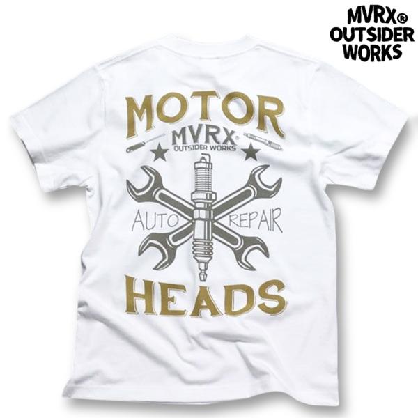 Tシャツ S メンズ バイク 車 MVRX ブランド MOTORHEADS モデル ホワイト 白 半...