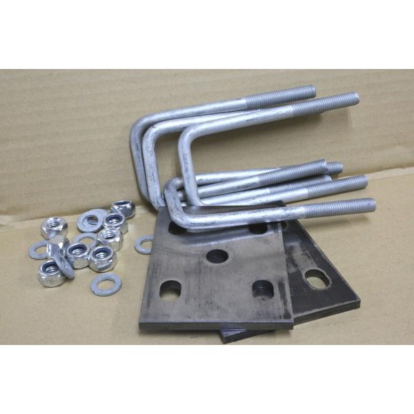 Lahoo製　リーフスプリング用　アクスルタイプレート＆Ｕボルトキット アクスルシャフト　50ｍｍ角...