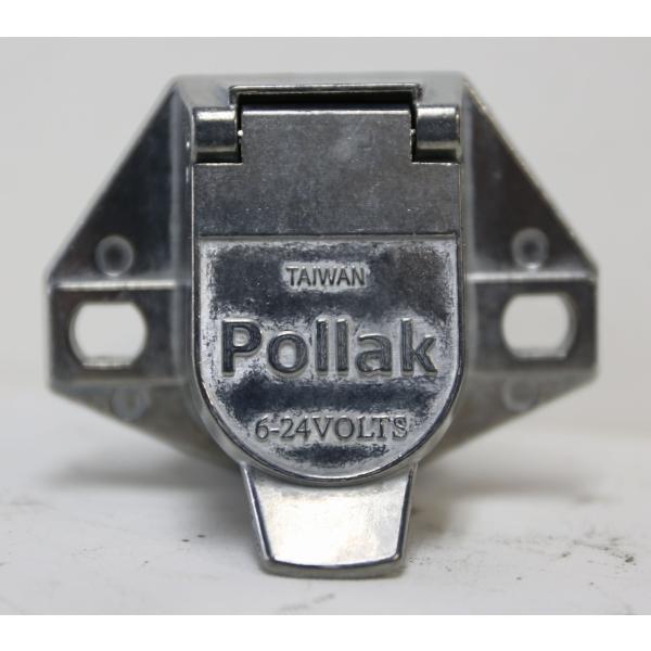 USA ポラック　Pollak　7丸ピン　アルミ　牽引車用配線コネクターフルキット・ソケット　車両側...