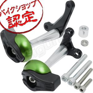 BigOne コスパ良 ZZR1400 ZX-14R ZX14R エンジン ガード スライダー バンパー フレーム クラッシュ パット プロテクター 緑 グリーン｜max-advancer