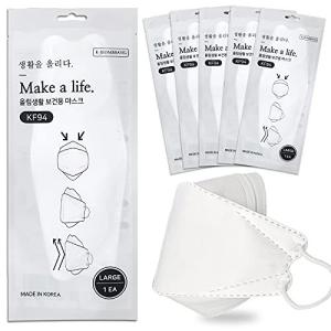 [ 合計25枚 ] KF94 3D保護顔 大人用 ホワイトマスク Lサイズ