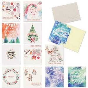 A-Focus クリスマスカード メリークリスマスカード 封筒付き クリスマスメッセージカード 8cmX8cm プレゼント付きグリーティングカード ミニカ