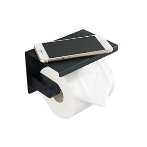 BGL トイレットペーパーホルダー - ステンレススチール トイレットペーパーロールホルダー 棚付き 壁掛け バスルーム用 (ブラック シングルヘッド