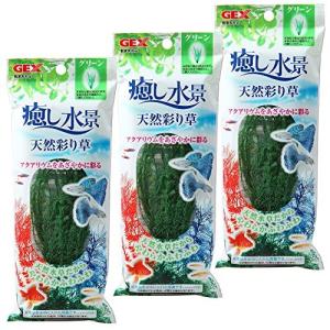 ジェックス 癒し水景 天然彩り草 グリーン×3個セット