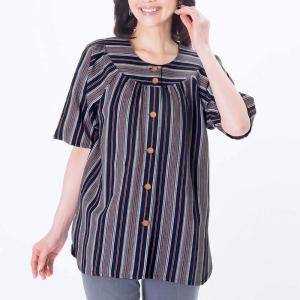 ゆったり涼しい 久留米ちぢみ織 大人のスモック...の詳細画像1