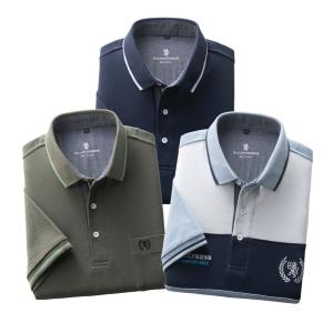 メンズ ポロシャツ 長袖 格子柄 日本製 ニット 2色組 秋 冬 春