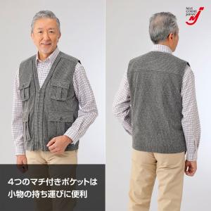 杢調 アクティブ ベスト メンズ 防寒 多ポケ...の詳細画像4