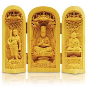 木彫　仏像？　いいお顔してます。。。 十三仏 仏像 木彫り 彫刻 開運 黄楊 ツゲ 一杢彫り 高さ10cm 正規品