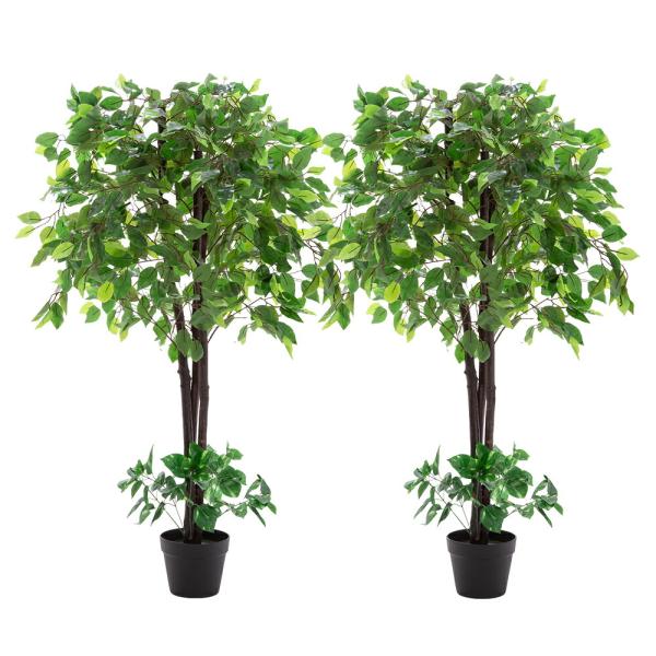 人工観葉植物 2本セット フェイクグリーン 140cm ベンジャミン 光触媒 グリーン 大型 おしゃ...