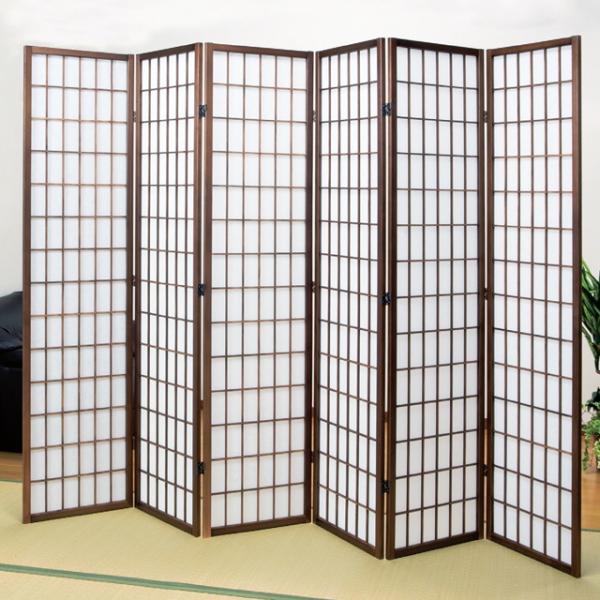 障子スクリーン 6曲 高さ178.5cm 衝立 和風 おしゃれ 和モダン パーテーション 間仕切り目...