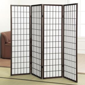 障子スクリーン 4曲 高さ148.5cm 衝立 和風 おしゃれ 和モダン パーテーション 間仕切り目隠しパネル 天然木 光を通す 不織布 プライバシー ジャパンディ