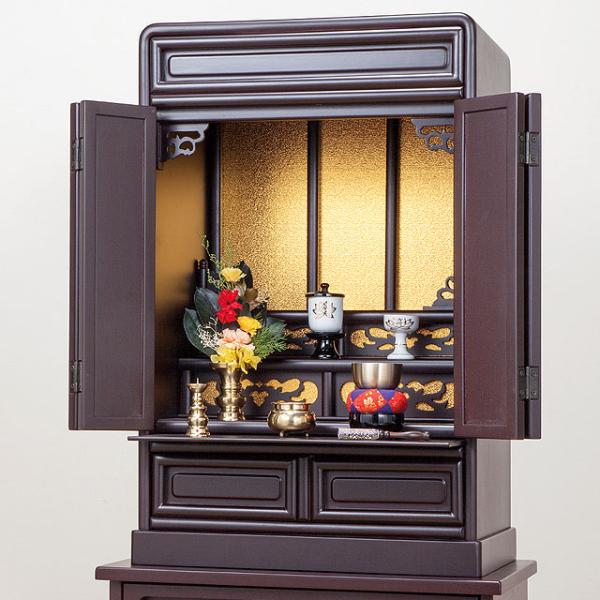 仏壇 上置型 ダルマ型 箱段 スライド棚付き 引き出し付き 透かし彫り上置仏壇 23号 完成品 だる...