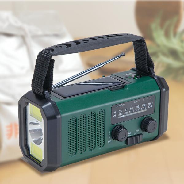 5WAY 大容量10000mAh 多機能 防災ラジオソーラー充電 USB充電 手回し充電 ポータブル...