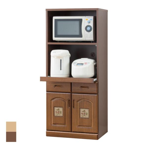 九州大川産 天然木タイル付レンジ台 ハイタイプ