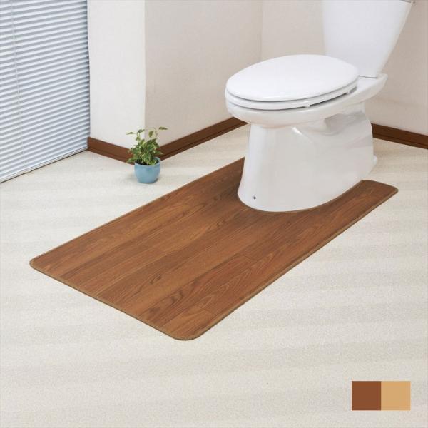 トイレマット 木目調 拭ける 撥水 80×115cm ロング 日本製 滑り止め 防水 汚れ防止 おし...