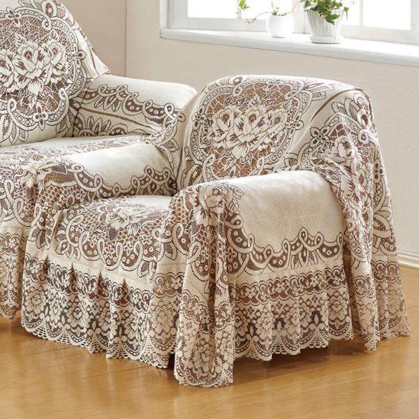 日本製 抗菌防臭加工 カチオンレース ソファカバー 1人掛け用