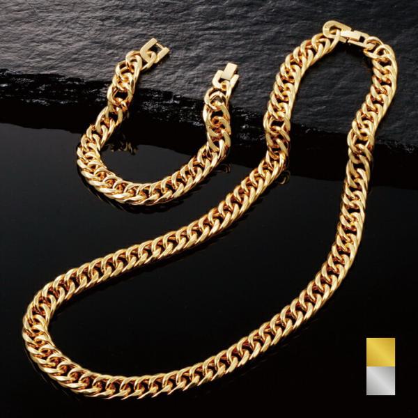 6面ダブル喜平ネックレス&amp;ブレス2点組