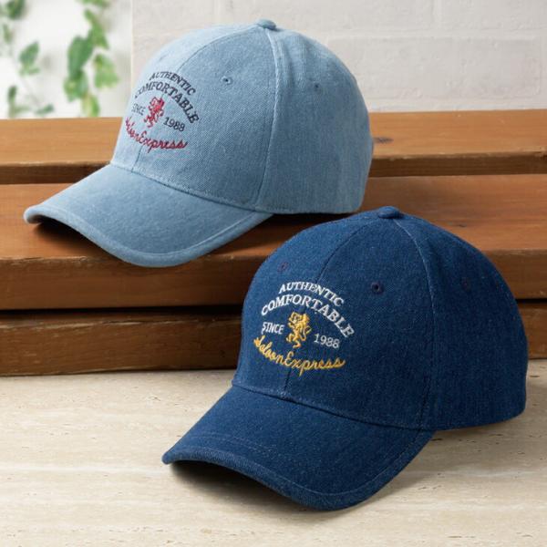 刺しゅう入り デニムキャップ 2色組 帽子 メンズ