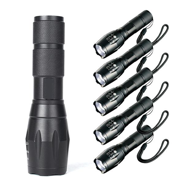 強力LEDズームライト 6本組 約30 0m照射 懐中電灯 ハンディライト 防犯 防災 非常用