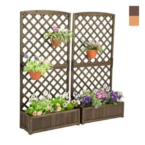 プランターフェンス 2個組 ラティスフェンス 天然木 フラワースタンド ラティス 目隠し ベランダ ガーデニング 園芸ラック 庭 玄関 仕切り おしゃれ 7361 アウトレットファニチャー 通販 Yahoo ショッピング