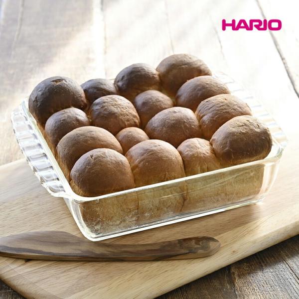 HARIO ハリオ 耐熱皿 耐熱ガラス スクエア皿 角皿 取っ手付き 調理用 パン焼き型 食器 耐熱...