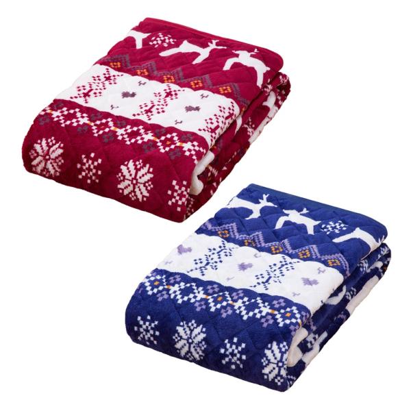 ノルディック柄 フランネル敷パッド 2色組