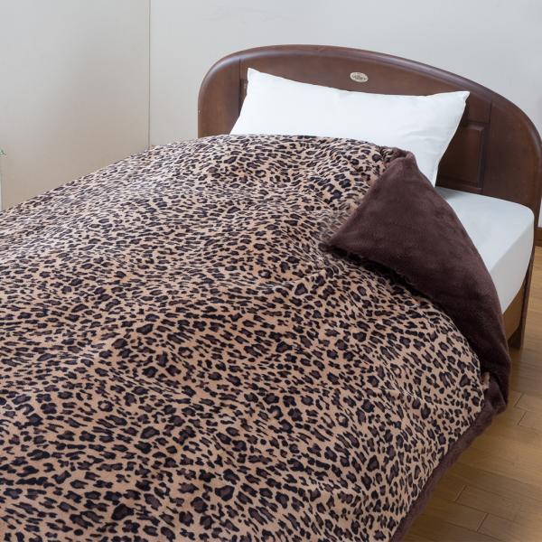 ヒョウ柄 あったか掛カバー 2色組