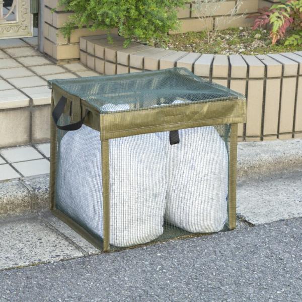 ゴミ出し番長カラスルー ゴミ出し ボックス カラスよけ カラスネット ゴミ箱 折りたたみ 90L 軽...