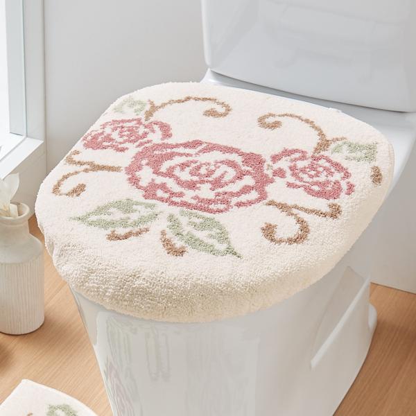 トイレマットシリーズ「ローズガーデン」洗浄暖房用フタカバー