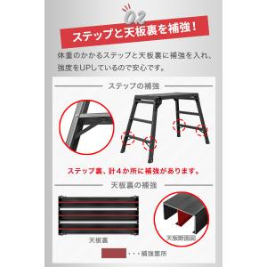 洗車台 脚立 アルミ 踏み台 ワイド 幅広 高...の詳細画像4