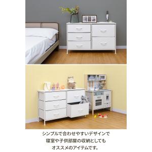 チェスト 白 3段 収納 ローチェスト タンス...の詳細画像2