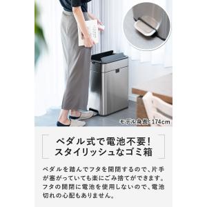 ゴミ箱 ステンレス スリム ペダル 中央開閉式...の詳細画像2
