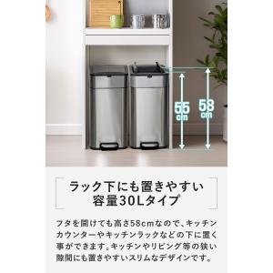 ゴミ箱 ステンレス スリム ペダル 中央開閉式...の詳細画像4