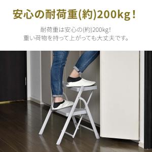 脚立 踏み台 折りたたみ 2段 ワイド ステッ...の詳細画像2