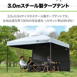 タープテント 3m スチール 屋根柱強化モデル...の詳細画像2