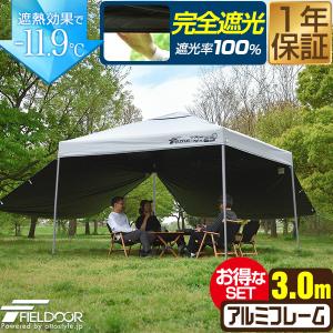 ワンタッチタープテント 3m×3m 横幕 サイド...の商品画像
